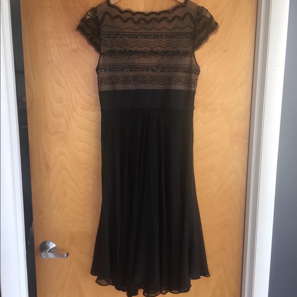 SOLD BCBG beaded black cocktail dress - Picture 2 of 7